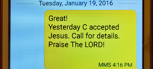 Child accepted Christ