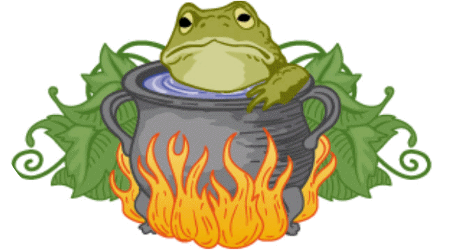 frog in hot water